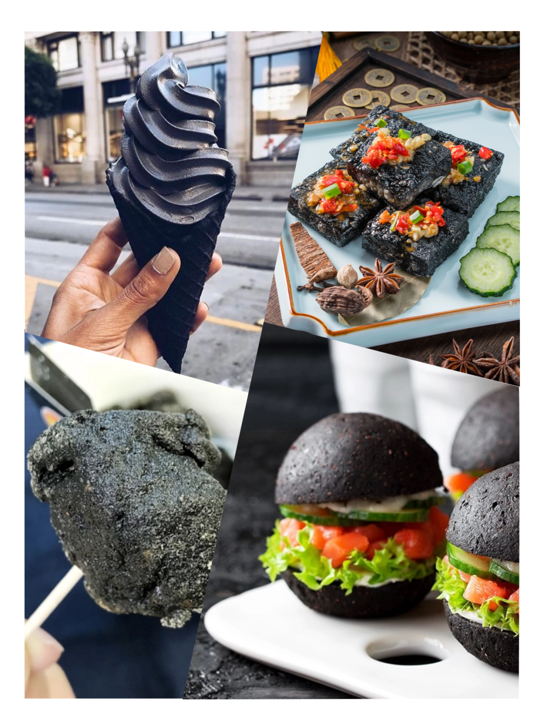植物炭黑色素相關的食物